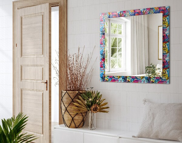 Zrkadlo s potlačeným rámom Barevný abstraktní vzor