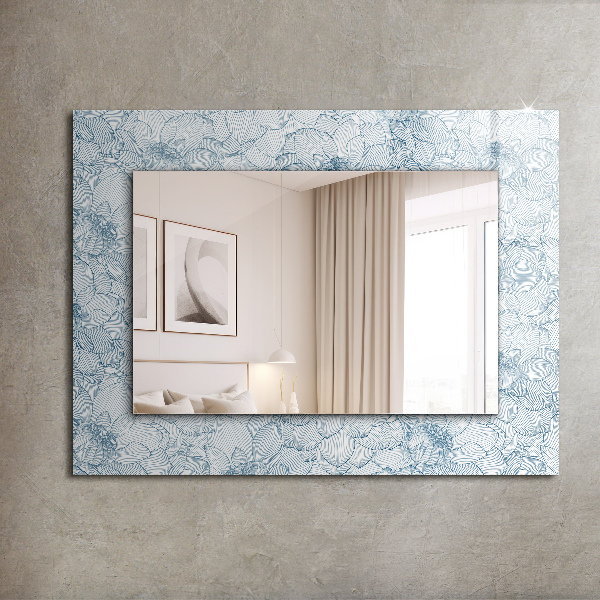 Dekoračné zrkadlo Modrý květinový vzor