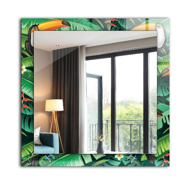 Zrkadlo s motívom Tukani listy džungle