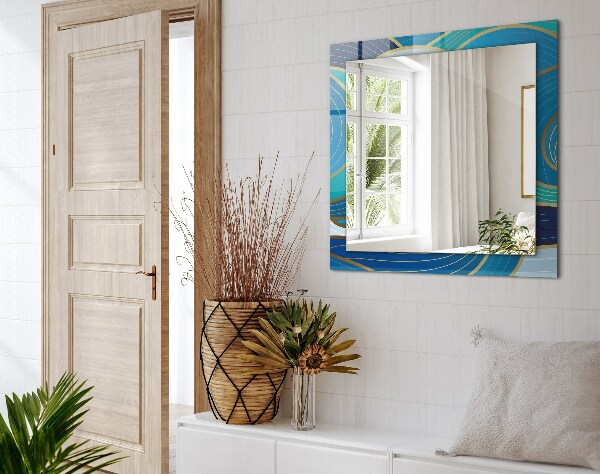Ozdobné zrkadlo Vlny vzor modrá