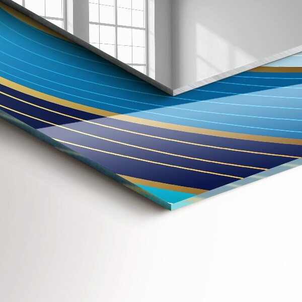 Ozdobné zrkadlo Vlny vzor modrá