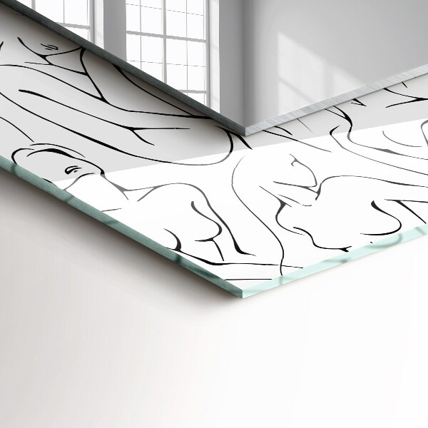 Zrkadlo rám s potlačou Skica ženských siluet