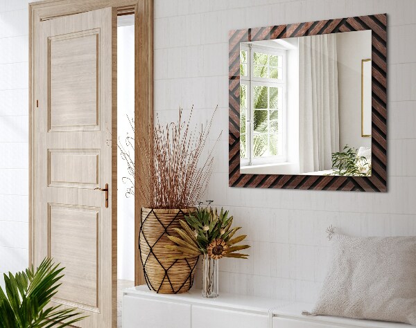 Zrkadlo s motívom Dřevěné diagonální pruhy