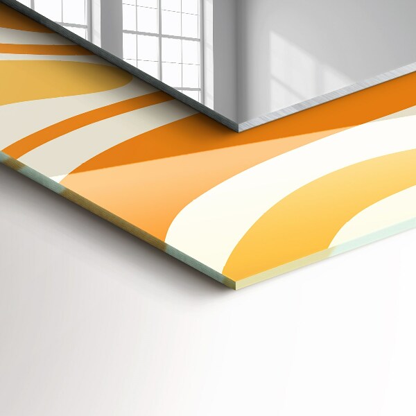 Zrkadlo s potlačeným rámom Abstraktní oranžové vzory