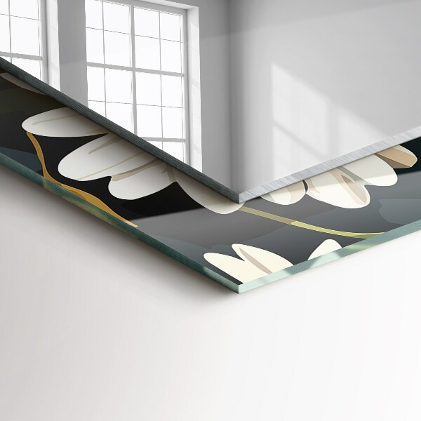 Zrkadlo s potlačeným rámom Bílé listy sedmikrásky