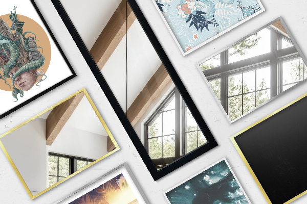 Stojací zrcadlo černé 36x156 cm