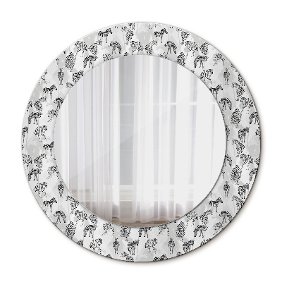 Kulaté dekorační zrcadlo Tropický tygr