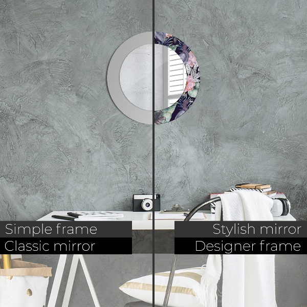 Kulaté dekorační zrcadlo Čepice ptáků