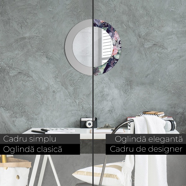 Kulaté dekorační zrcadlo Čepice ptáků