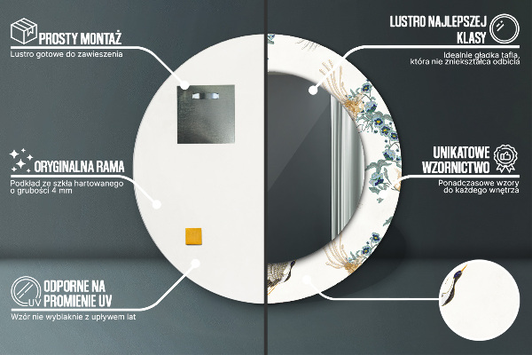 Kulaté dekorační zrcadlo na zeď Chinoseries