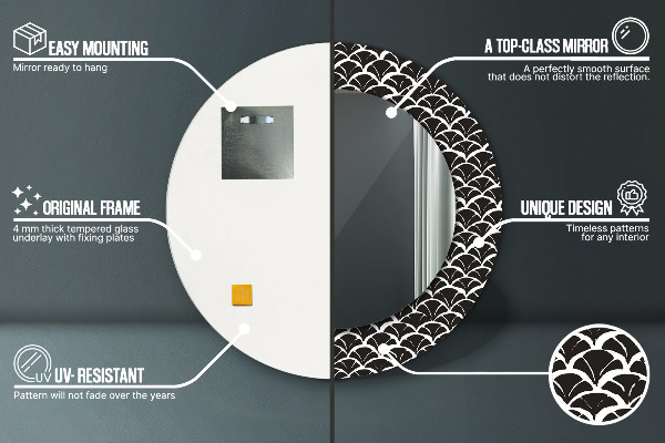 Kulaté dekorační zrcadlo Orientální stupnice