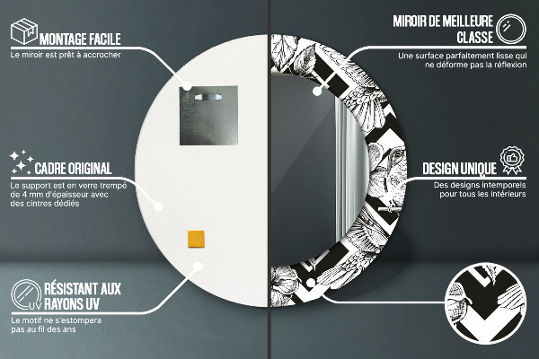 Kulaté zrcadlo s potiskem Kolibřík
