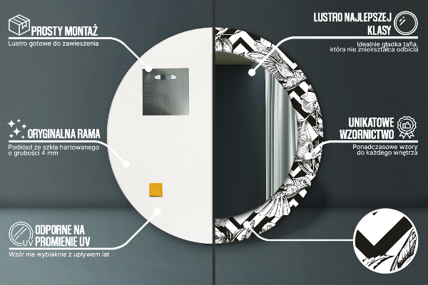 Kulaté zrcadlo s potiskem Kolibřík