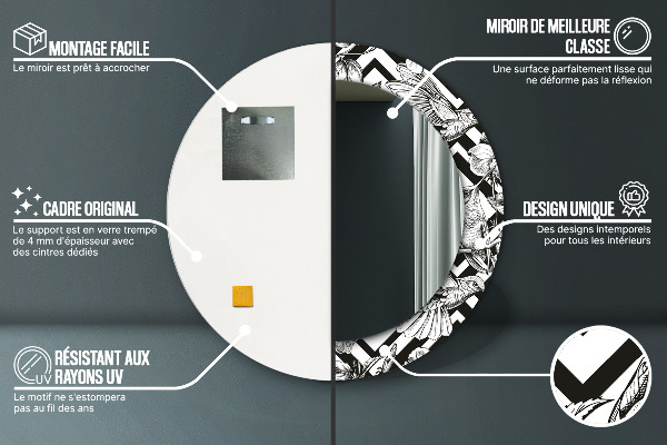 Kulaté zrcadlo s potiskem Kolibřík