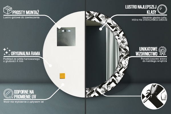 Kulaté zrcadlo s potiskem Kolibřík