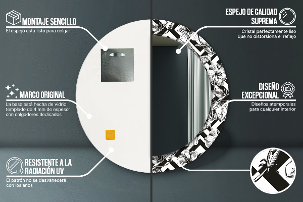 Kulaté zrcadlo s potiskem Kolibřík
