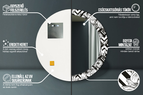 Kulaté zrcadlo s potiskem Kolibřík