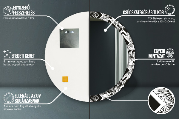 Kulaté zrcadlo s potiskem Kolibřík