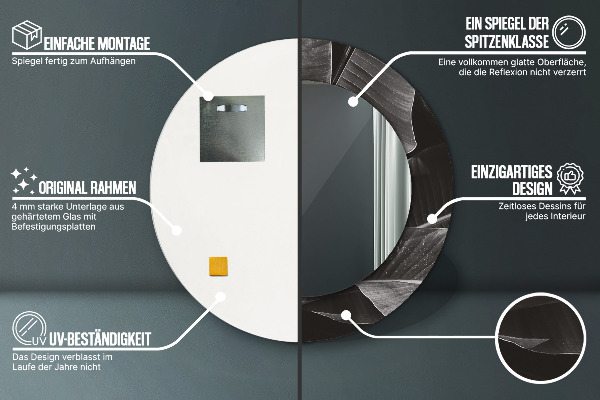 Kulaté zrcadlo rám s potiskem Tropické palmy
