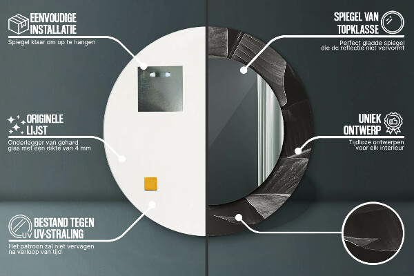 Kulaté zrcadlo rám s potiskem Tropické palmy