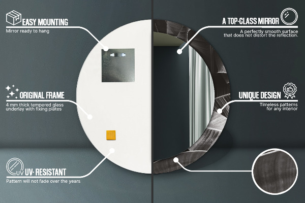 Kulaté zrcadlo rám s potiskem Tropické palmy