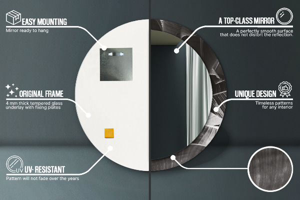 Kulaté zrcadlo rám s potiskem Tropické palmy