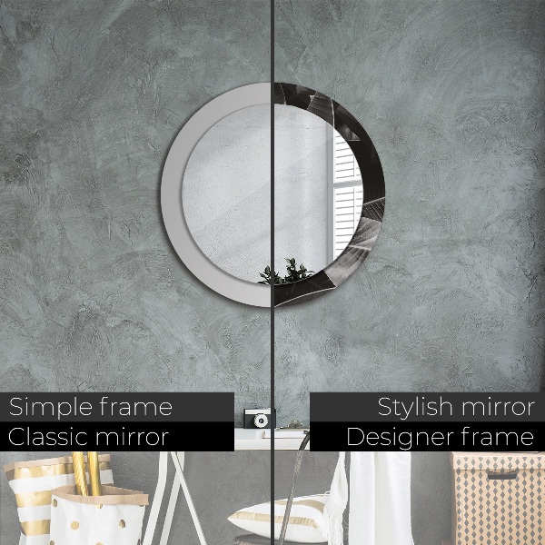 Kulaté zrcadlo rám s potiskem Tropické palmy