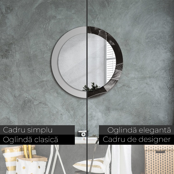 Kulaté zrcadlo rám s potiskem Tropické palmy