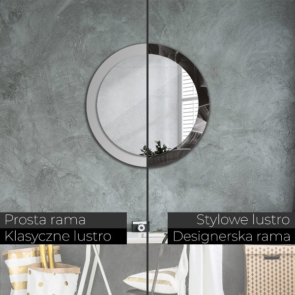 Kulaté zrcadlo rám s potiskem Tropické palmy