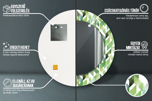 Kulaté dekorační zrcadlo na zeď Rybí kost