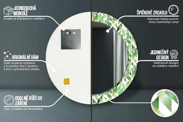 Kulaté dekorační zrcadlo na zeď Rybí kost