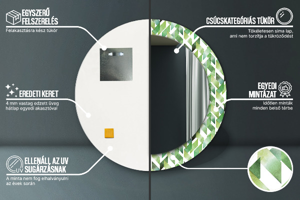 Kulaté dekorační zrcadlo na zeď Rybí kost