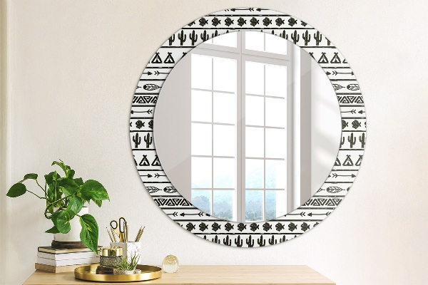 Kulaté dekorační zrcadlo Boho minimalistický