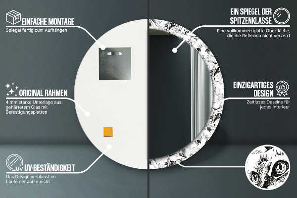 Kulaté dekorační zrcadlo na zeď Domácí kočky