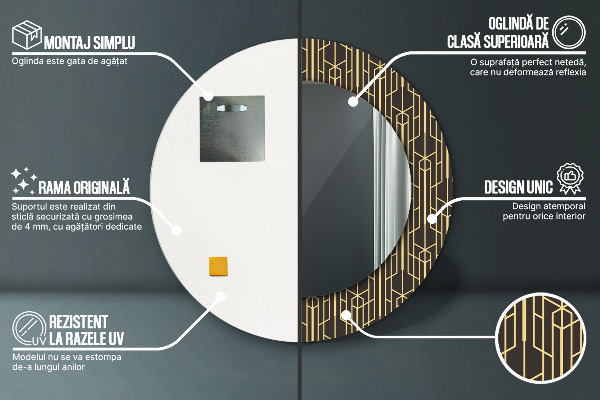 Kulaté dekorační zrcadlo Abstraktní