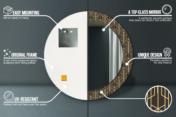 Kulaté dekorační zrcadlo Abstraktní