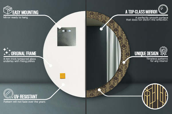 Kulaté dekorační zrcadlo Abstraktní