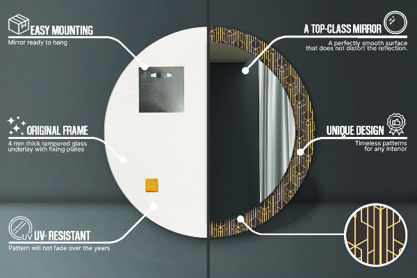 Kulaté dekorační zrcadlo Abstraktní