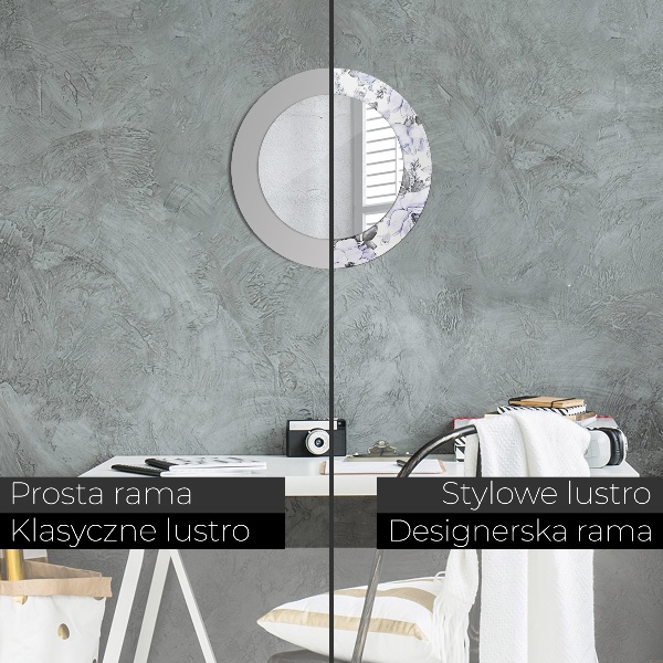 Kulaté zrcadlo s potiskem Modré růže