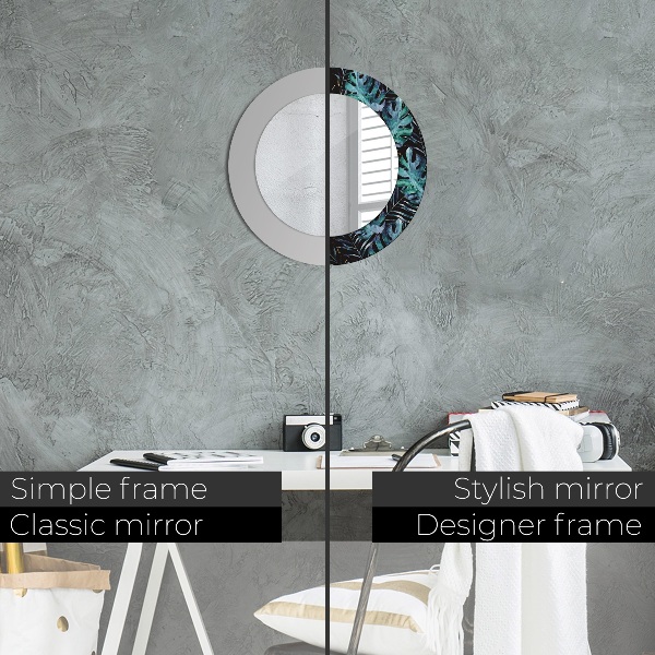 Kulaté zrcadlo s potiskem Exotické listy