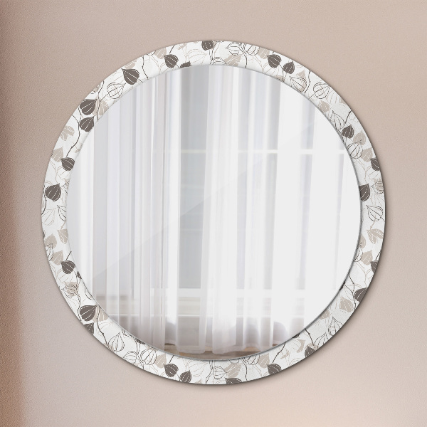Kulaté dekorační zrcadlo Abstraktní květinový