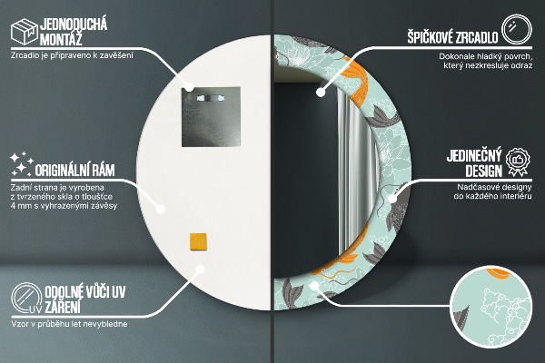 Kulaté zrcadlo s potiskem Čínský kapr
