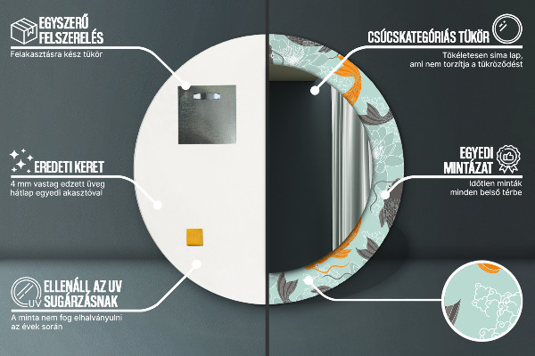 Kulaté zrcadlo s potiskem Čínský kapr
