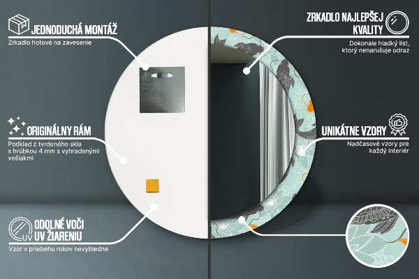 Kulaté zrcadlo s potiskem Čínský kapr