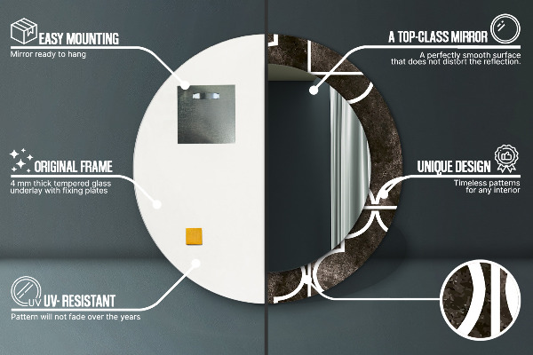 Kulaté zrcadlo s potiskem Starožitné dlaždice