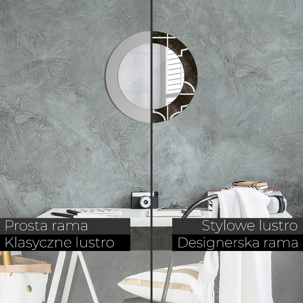 Kulaté zrcadlo s potiskem Starožitné dlaždice