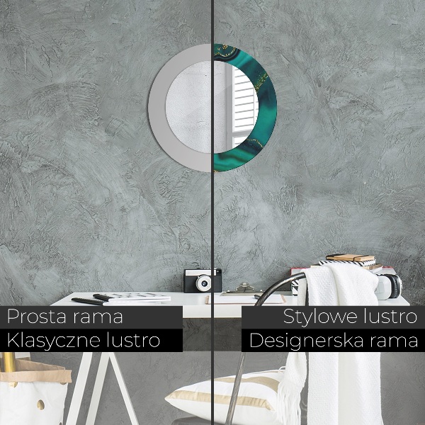 Kulaté dekorační zrcadlo na zeď Emerald Marble