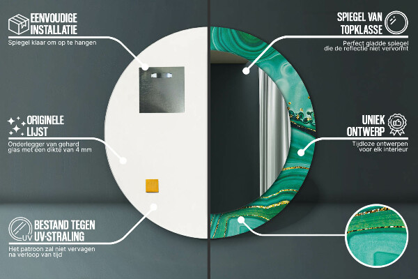 Kulaté dekorační zrcadlo Achát Jaspis Marble