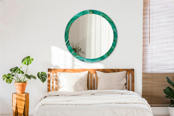 Kulaté dekorační zrcadlo Achát Jaspis Marble