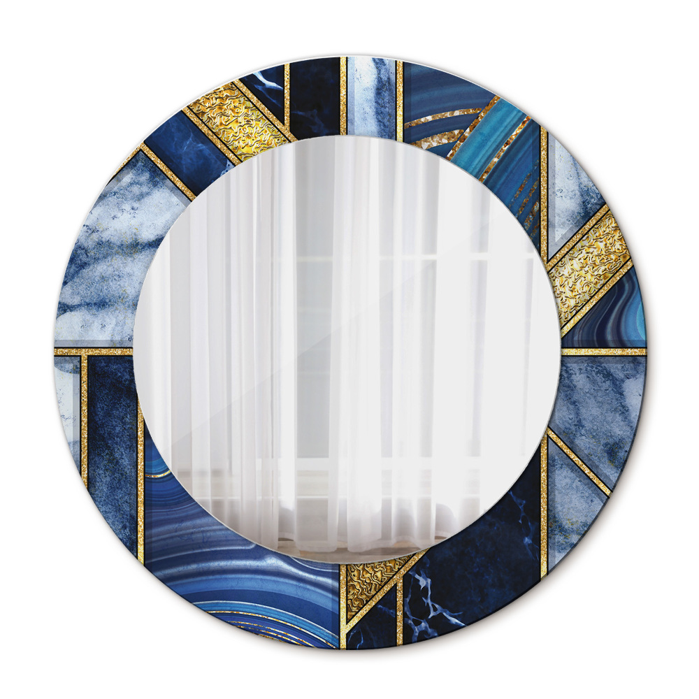 Kulaté dekorační zrcadlo Moderní mramor